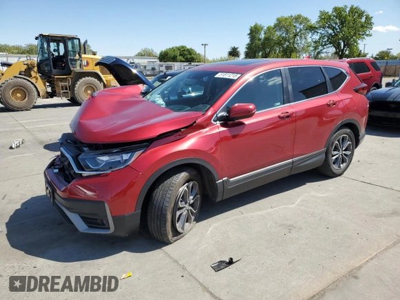 2022 Honda CR-V EX with VIN 5J6RW1H57NA005140, listed as a Copart auction lot 51811215 with 39,807 mi miles and Salvage Title. Bid and sale history available at carsss.com. Image 1.