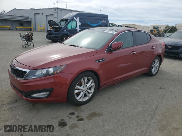 2013 Kia Optima EX with VIN 5XXGN4A75DG226784, listed as a Copart auction lot 47056785 with 118,848 mi miles and Salvage Title. Bid and sale history available at carsss.com. Image 1.