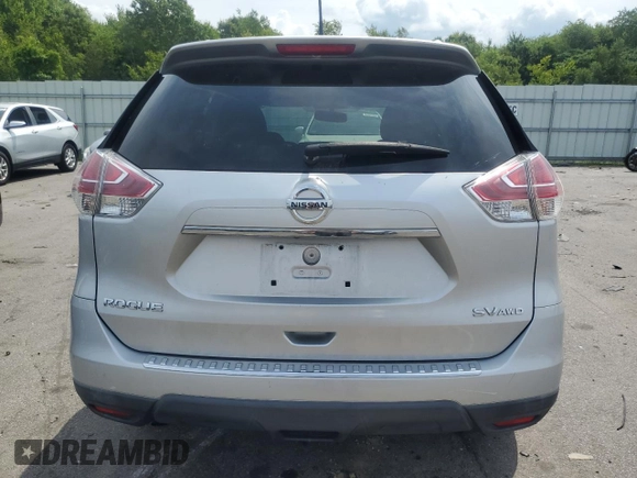 2016 Nissan Rogue SV with VIN KNMAT2MV7GP656419, listed as a Copart auction lot 61919624 with 150,394 mi miles and Salvage Title. Bid and sale history available at carsss.com. Image 6.