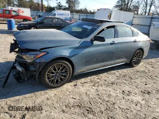 2018 Genesis G80 3.3T Sport with VIN KMHGN4JB9JU247868, listed as a Copart auction lot 47442534 with 47,162 mi miles and Salvage Title. Bid and sale history available at carsss.com. Image 1.