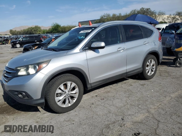 2012 Honda CR-V EX-L with VIN 2HKRM4H7XCH615277, listed as a Copart auction lot 57684505 with 106,741 mi miles and Salvage title. Bid and sale history available at DreamBid. Image 1.