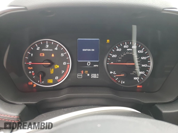 2024 Subaru WRX Limited with VIN JF1VBAN61R9813574, listed as a Copart auction lot 47877155 with 258 mi miles and Salvage title. Bid and sale history available at DreamBid. Image 9.