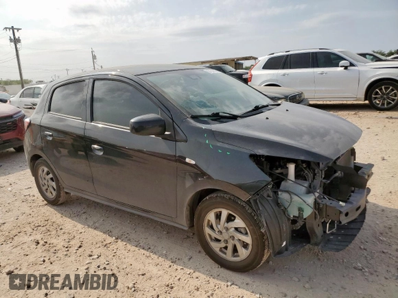 2021 Mitsubishi Mirage ES with VIN ML32AUHJXMH009762, listed as a Copart auction lot 57214675 with 49,333 mi miles and Salvage title. Bid and sale history available at DreamBid. Image 4.