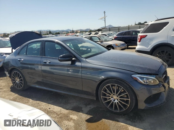2016 Mercedes-Benz C 450 AMG with VIN 55SWF6EB5GU130534, listed as a Copart auction lot 62310095 with 58,797 mi miles and Salvage title. Bid and sale history available at DreamBid. Image 4.