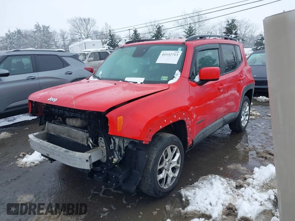 2016 Jeep Renegade Latitude with VIN ZACCJBBT2GPC78349, listed as a IAAI auction lot 41532713 with 162,330 mi miles. Bid and sale history available at carsss.com. Image 2.