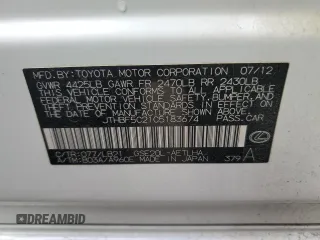 2012 Lexus IS 250 with VIN JTHBF5C21C5183674, listed as a Copart auction lot 50504705 with 80,893 mi miles and Salvage Title. Bid and sale history available at DreamBid. Image 14.
