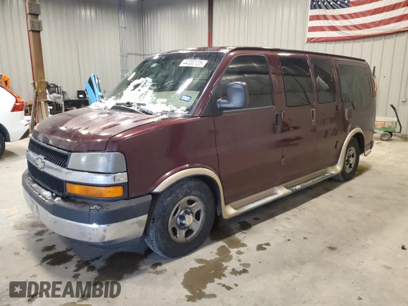 2005 Chevrolet Express Cargo Van YF7 Upfitter with VIN 1GBFG15T151204195, listed as a Copart auction lot 44330135 with 120,189 mi miles and Clean Title. Bid and sale history available at carsss.com. Image 1.