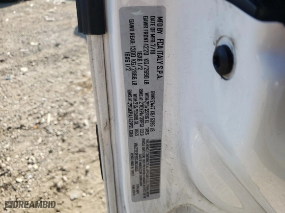 2018 Ram ProMaster City Wagon SLT with VIN ZFBERFBB2J6L55850, listed as a Copart auction lot 59683614 with 135,308 mi miles and Salvage Title. Bid and sale history available at carsss.com. Image 12.