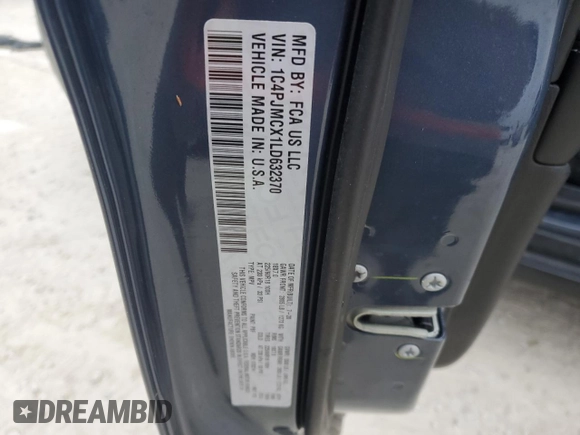 2020 Jeep Cherokee Latitude with VIN 1C4PJMCX1LD632370, listed as a Copart auction lot 81005414 with 0 mi miles and Salvage Title. Bid and sale history available at carsss.com. Image 14.