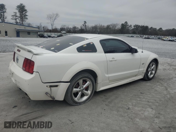 2007 Ford Mustang GT Deluxe with VIN 1ZVHT82H575269780, listed as a Copart auction lot 86815414 with 166,754 mi miles and Salvage Title. Bid and sale history available at carsss.com. Image 3.