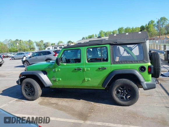 2018 Jeep Wrangler Unlimited Sport S z VIN 1C4HJXDG8JW287876, wystawiony jako IAAI lot #41990385 z przebiegiem 43 420 mil mil oraz . Historia ofert i sprzedaży dostępna na DreamBid. Obrazek 14.