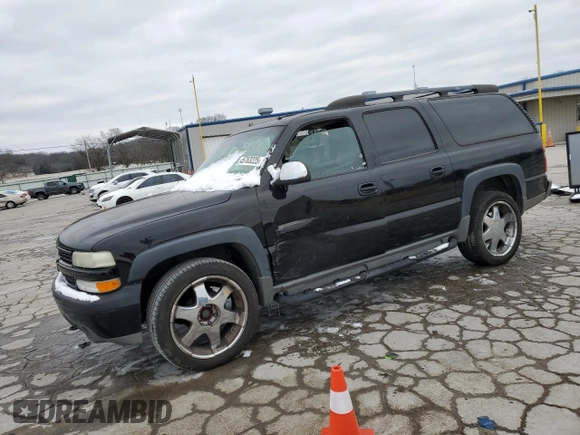 2002 Chevrolet Suburban Z71 with VIN 3GNFK16Z72G295734, listed as a Copart auction lot 45763225 with 197,205 mi miles and Salvage Title. Bid and sale history available at carsss.com. Image 1.