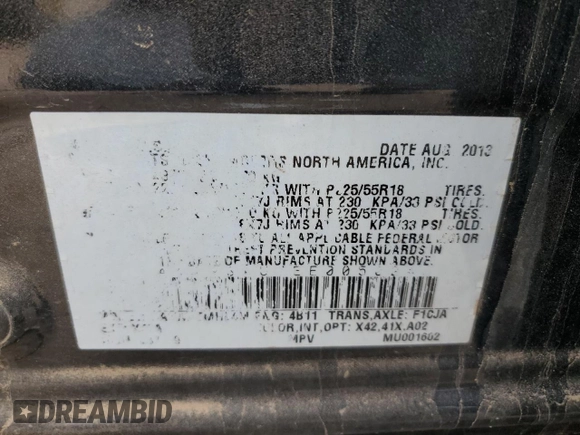 2014 Mitsubishi Outlander Sport ES with VIN 4A4AP3AU7EE005024, listed as a Copart auction lot 55307285 with 127,033 mi miles and Clean Title. Bid and sale history available at carsss.com. Image 13.