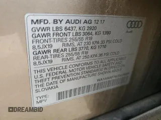 2018 Audi Q7 Premium with VIN WA1AHAF70JD025685, listed as a Copart auction lot 54544195 with 63,801 mi miles and Salvage title. Bid and sale history available at DreamBid. Image 14.