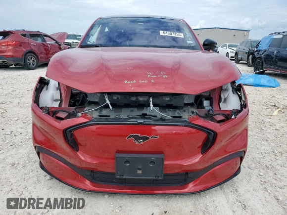 2021 Ford Mustang Mach-E Premium с VIN 3FMTK3R77MMA44925, выставлен на аукционе Copart как лот 64307295 с пробегом 30 714 миль миль и Списание • Salvage title. История ставок и продаж доступна на DreamBid. Изображение 5.