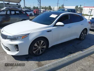 2016 Kia Optima SX Turbo with VIN 5XXGW4L26GG021378, listed as a IAAI auction lot 41852249 with 98,239 mi miles and . Bid and sale history available at carsss.com. Image 2.