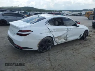 2022 Genesis G70 3.3T with VIN KMTG54TE7NU100743, listed as a Copart auction lot 71376494 with 23,561 mi miles and Salvage Title. Bid and sale history available at carsss.com. Image 3.