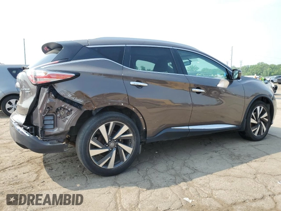 2016 Nissan Murano SL z VIN 5N1AZ2MH9GN138764, wystawiony jako Copart lot #59208385 z przebiegiem 135 257 mil mil oraz Czysty tytuł • Clean title. Historia ofert i sprzedaży dostępna na DreamBid. Obrazek 3.