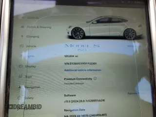 2013 Tesla Model S with VIN 5YJSA1CG1DFP22301, listed as a Copart auction lot 47323125 with 120,834 mi miles and Clean Title. Bid and sale history available at carsss.com. Image 9.