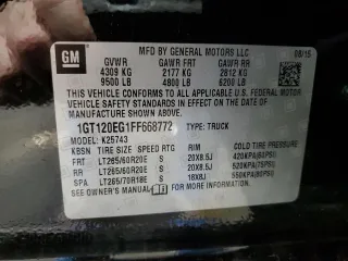 2015 GMC Sierra 2500HD Denali z VIN 1GT120EG1FF668772, wystawiony jako Copart lot #80815254 z przebiegiem 113 260 mil mil oraz Szkoda całkowita • Salvage title. Historia ofert i sprzedaży dostępna na DreamBid. Obrazek 12.