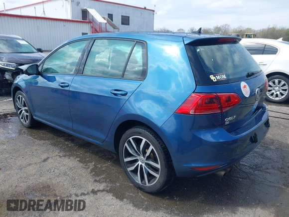 2017 Volkswagen Golf S with VIN 3VW217AU9HM037828, listed as a IAAI auction lot 41930836 with 93,602 mi miles and . Bid and sale history available at DreamBid. Image 3.