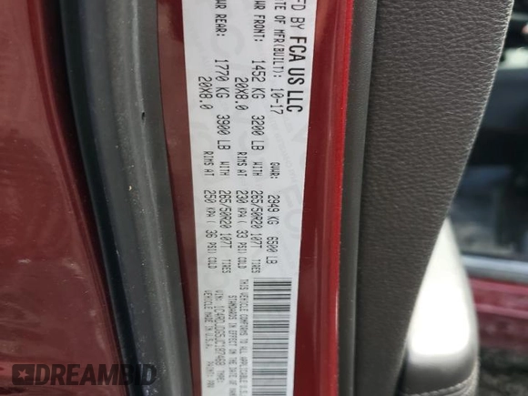 2018 Dodge Durango GT with VIN 1C4RDJDG5JC187468, listed as a Copart auction lot 44335735 with 62,567 mi miles and Salvage title. Bid and sale history available at DreamBid. Image 14.