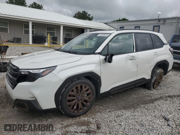 2025 Subaru Forester с VIN JF2SLDFC4SH520846, выставлен на аукционе Copart как лот 56168425 с пробегом 1 075 миль миль и Списание • Salvage title. История ставок и продаж доступна на DreamBid. Изображение 1.