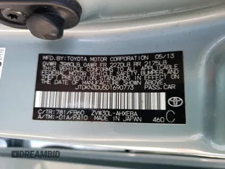 2013 Toyota Prius One z VIN JTDKN3DU5D1690773, wystawiony jako Copart lot #48426965 z przebiegiem 66 774 mil mil oraz Nie do naprawy • Non repairable. Historia ofert i sprzedaży dostępna na DreamBid. Obrazek 13.