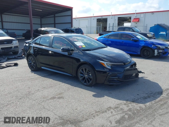2024 Toyota Corolla XSE with VIN 5YFT4MCE7RP170567, listed as a IAAI auction lot 40728249 with 14,572 mi miles. Bid and sale history available at carsss.com. Image 1.