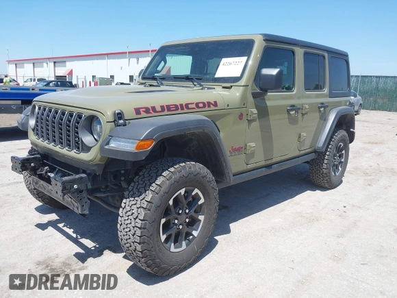 2025 Jeep Wrangler Rubicon with VIN 1C4PJXFN2SW527531, listed as a IAAI auction lot 42267227 with 8,022 mi miles and . Bid and sale history available at DreamBid. Image 2.