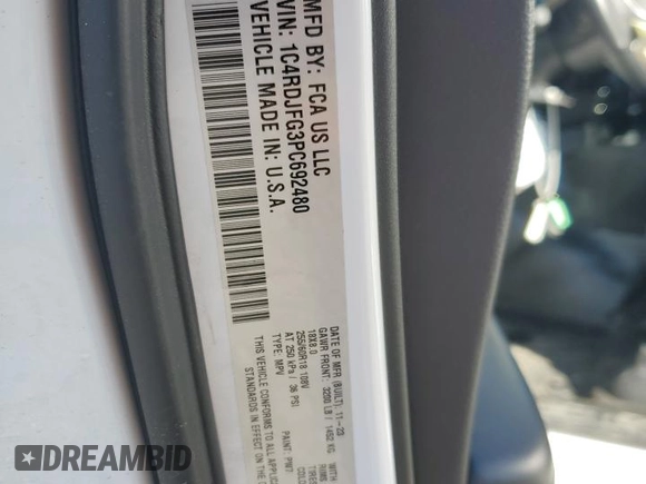 2023 Dodge Durango Pursuit z VIN 1C4RDJFG3PC692480, wystawiony jako Copart lot #48783345 z przebiegiem 16 260 mil mil oraz Szkoda całkowita • Salvage title. Historia ofert i sprzedaży dostępna na DreamBid. Obrazek 13.