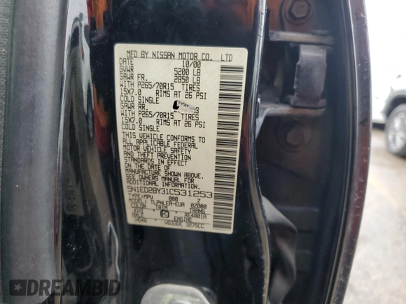 2001 Nissan Xterra XE z VIN 5N1ED28Y31C531253, wystawiony jako Copart lot #49736505 z przebiegiem 318 998 mil mil oraz Szkoda całkowita • Salvage title. Historia ofert i sprzedaży dostępna na DreamBid. Obrazek 15.