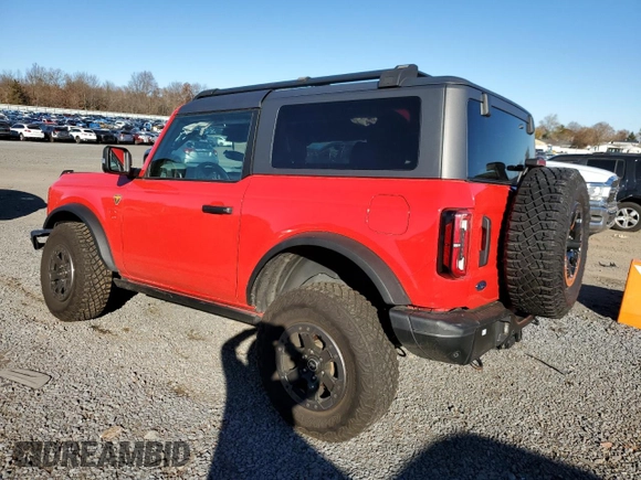 2021 Ford Bronco z VIN 1FMDE5CH3MLA60288, wystawiony jako Copart lot #79826644 z przebiegiem 12 451 mil mil oraz Szkoda całkowita • Salvage title. Historia ofert i sprzedaży dostępna na DreamBid. Obrazek 2.