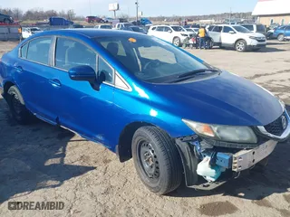 2014 Honda Civic Sedan LX with VIN 19XFB2F52EE077566, listed as a IAAI auction lot 41217450 with 1 mi miles. Bid and sale history available at carsss.com. Image 1.