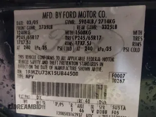 2005 Ford Explorer XLT с VIN 1FMZU73K15UB44508, выставлен на аукционе IAAI как лот 42151286 с пробегом 174 202 миль миль и . История ставок и продаж доступна на DreamBid. Изображение 9.
