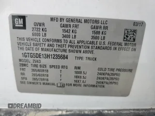 2017 GMC Canyon 2WD SLT with VIN 1GTG5DE13H1235684, listed as a Copart auction lot 74739974 with 0 mi miles and Salvage Title. Bid and sale history available at carsss.com. Image 12.