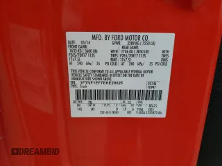 2014 Ford F-150 XL with VIN 1FTNF1EF7EKE29025, listed as a Copart auction lot 76759913 with 163,821 mi miles and Salvage Title. Bid and sale history available at carsss.com. Image 12.