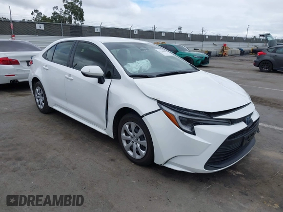 2023 Toyota Corolla Hybrid LE with VIN JTDBCMFE3PJ010097, listed as a IAAI auction lot 41786656 with 50,775 mi miles. Bid and sale history available at carsss.com. Image 1.