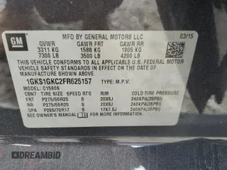 2015 GMC Yukon XL SLE z VIN 1GKS1GKC2FR625157, wystawiony jako Copart lot #69628124 z przebiegiem 153 022 mil mil oraz Szkoda całkowita • Salvage title. Historia ofert i sprzedaży dostępna na DreamBid. Obrazek 13.