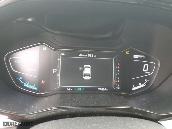 2020 Kia Niro Touring with VIN KNDCC3LC2L5423472, listed as a Copart auction lot 52155765 with 74,804 mi miles and Non Repairable. Bid and sale history available at carsss.com. Image 9.
