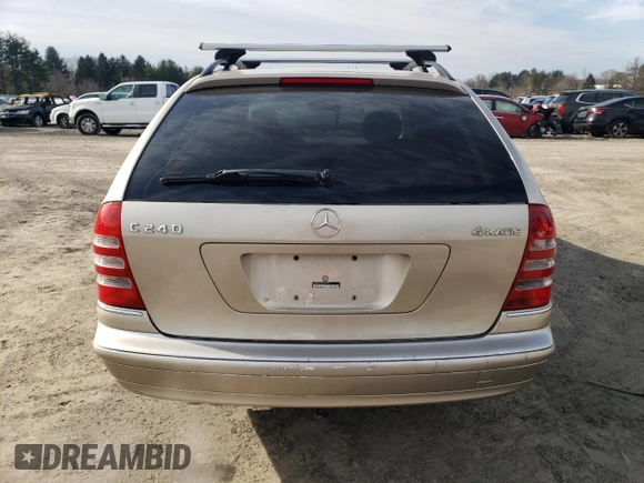 2005 Mercedes-Benz C 240 with VIN WDBRH81J65F655157, listed as a Copart auction lot 45287645 with 185,278 mi miles and Salvage title. Bid and sale history available at DreamBid. Image 6.
