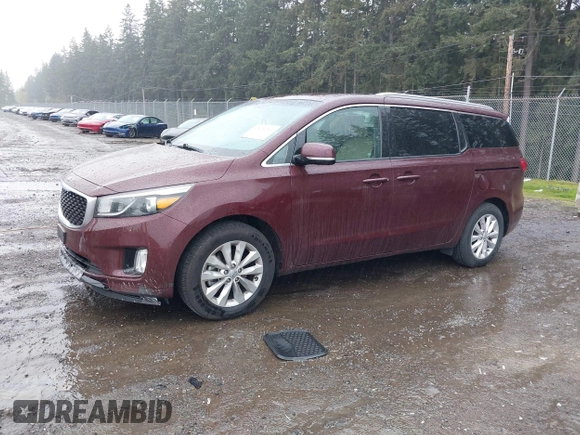 2015 Kia Sedona EX with VIN KNDMC5C17F6025686, listed as a IAAI auction lot 42020341 with 86,267 mi miles. Bid and sale history available at carsss.com. Image 17.