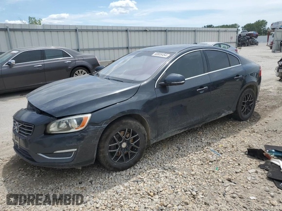 2014 Volvo S60 T6 with VIN YV1902FH9E2281527, listed as a Copart auction lot 60855454 with 0 mi miles and Salvage Title. Bid and sale history available at carsss.com. Image 1.