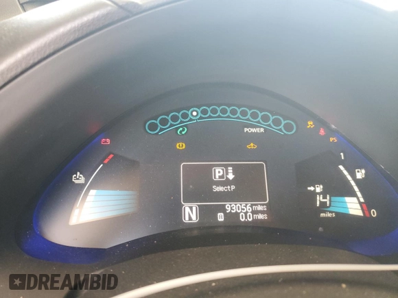 2015 Nissan LEAF SV with VIN 1N4AZ0CP9FC330185, listed as a Copart auction lot 49852285 with 93,056 mi miles and Salvage Title. Bid and sale history available at carsss.com. Image 9.