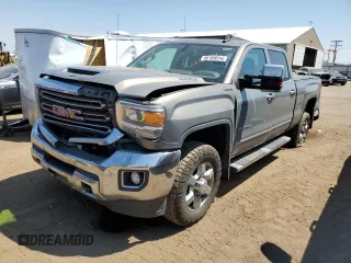 2017 GMC Sierra 2500HD SLT with VIN 1GT12TEY9HF147411, listed as a Copart auction lot 66189514 with 153,464 mi miles and Salvage Title. Bid and sale history available at carsss.com. Image 1.