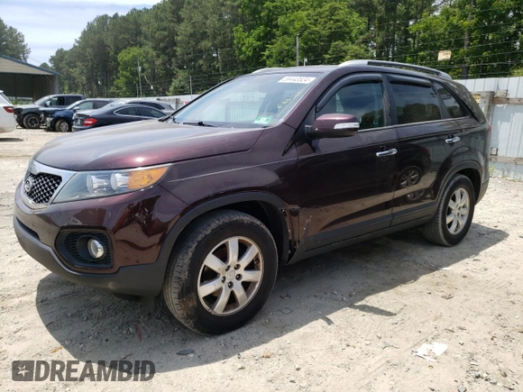 2012 Kia Sorento LX with VIN 5XYKT3A64CG194955, listed as a Copart auction lot 59443524 with 185,185 mi miles and Salvage Title. Bid and sale history available at DreamBid. Image 1.
