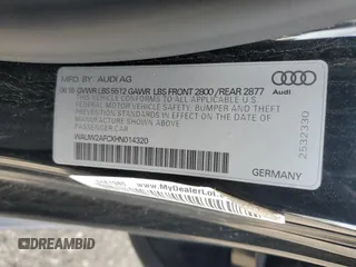 2017 Audi A7 Premium Plus with VIN WAUW2AFCXHN014320, listed as a Copart auction lot 44638995 with 71,589 mi miles and Salvage title. Bid and sale history available at DreamBid. Image 12.