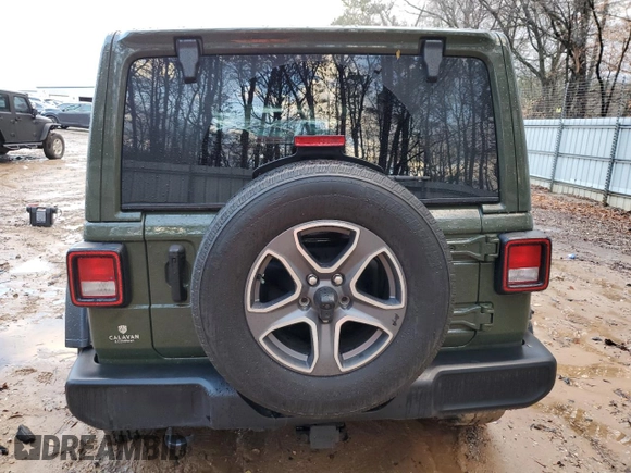 2022 Jeep Wrangler Unlimited Sport with VIN 1C4HJXDG2NW201368, listed as a Copart auction lot 87492374 with 50,375 mi miles and Salvage Title. Bid and sale history available at DreamBid. Image 6.