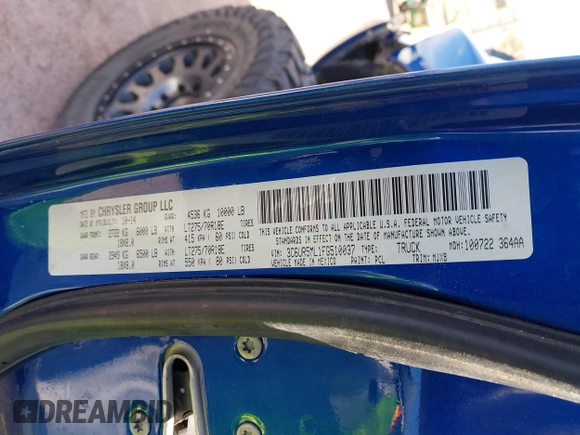 2015 Ram 2500 Big Horn with VIN 3C6UR5ML1FG510037, listed as a IAAI auction lot 41406873 with 230,255 mi miles and . Bid and sale history available at DreamBid. Image 9.