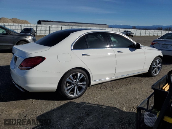 2021 Mercedes-Benz C 300 with VIN W1KWF8DBXMR643580, listed as a Copart auction lot 44043075 with 26,458 mi miles and Salvage Title. Bid and sale history available at carsss.com. Image 3.